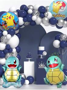 pokemon A Set Of Arch Balloon Color Balloon-Themed Pokemon Pikachu Arch Balloon Theme Set, Birthday Theme Balloon Set, Party Event Decoration, Wedding Birthday Decoration, Wedding Ceremony Decoration, Balloon Chain, Party Supplies, Party Balloons Christmas, Halloween, Festival Supplies, Festival Decorations, Thanksgiving, Back-To-School Season, Autumn And Winter