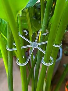 4 Pcs Durable Plant Support Clips, Plant Anti-Dumping Support Rod Green Plant Fixer Book Hydroponic Folding Fixing Bracket,Sturdy Stem Clamps For Climbing Plants