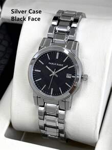 Pablo Raez 1pc Silver Gorgeous Lady Watch Luxury Women Jewelry Summer Accessories Vintage Dress Watch Heavy Stainless Steel Bracelets Chain IPS Plated Top Brand New AAA Elegant High Level Fashionable Design Party Girl Calendar Quartz Watches