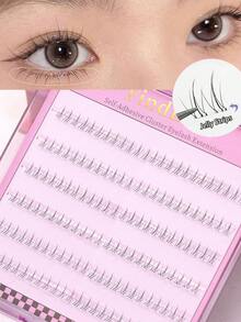72簇下睫毛 预粘下睫毛 透明茎下睫毛 无需胶水 个人DIY不同长度的睫毛 自然柔软自粘睫毛 放大双眼下睫毛 女士和女孩的礼物 适合日常使用的睫毛延长 适合初学者的化妆工具 睫毛簇、睫毛簇、单根睫毛、睫毛、假睫毛