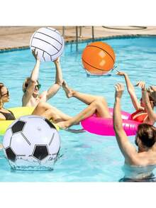 10pcs/5pcs Inflatable Water Soccer Balls, Beach Footballs, Outdoor Games Balls, Beach Party Decor Balls, Lightweight & Easy To Carry, Beach Essentials, Beach Accessories, Pool Float - Multicolor - View 8