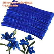100/200/300/500/1000pcs Premium White Chenille Twist Sticks Set, With Instructional Video, Soft Fluffy Craft Sticks, Suitable For Handmade Crafts, Christmas Decorations, Etc. - Sapphire - View 19