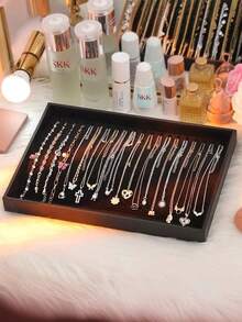 1pc Necklace Display Tray With 20 Hooks, Necklace And Pendant Jewelry Display Box, Jewelry Display Tray, Jewelry Drawer Organizer, Stackable Jewelry Storage Box, Necklace, Pendant Display Box Jewelry Display Box For Women And Girls, Storage Organizer, Travel Box, Back To School Summer, Jewelry And Decor, Ideal Christmas Gift, Valentine's Day Gift For Women Storage Organizer Travel Essentials Back To School Dormitory Storage - Multicolor - View 6