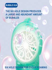 儿童新款七彩灯光6孔泡泡机吹泡泡玩具，精致小巧的手掌大小设计，适合儿童户外活动，适合男孩女孩，节日礼物 - 彩色 - 查看 6