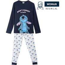 Lilo Y Stitch 男孩和女孩長款睡衣 - 兒童冬季套裝，含長袖 T 恤和褲子，溫暖、柔軟、透氣的面料 - 帶有有趣人物設計的睡衣，非常適合冬季和寒冷天氣⚫ 免費送貨 ✅ 24/48 小時內送達西班牙（半島） - 黑色 - 查看 1