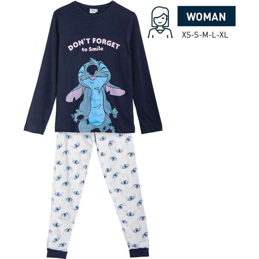 Lilo Y Stitch 男孩和女孩長款睡衣 - 兒童冬季套裝，含長袖 T 恤和褲子，溫暖、柔軟、透氣的面料 - 帶有有趣人物設計的睡衣，非常適合冬季和寒冷天氣⚫ 免費送貨 ✅ 24/48 小時內送達西班牙（半島） - 黑色 - 查看 1