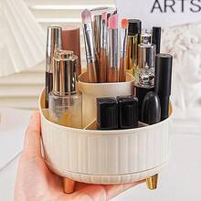 1 件粉色/米色 PP 材质倾斜设计化妆品收纳盒，高端桌面化妆刷架，可旋转梳妆台收纳盒，浴室装饰，办公室，母亲节，情人节礼物浴室配件 - 彩色 - 查看 12