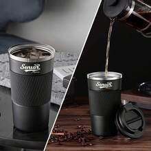 1 件定制保温杯，个性化姓名和毕业主题图案，不锈钢商务旅行杯，手持真空杯，适用于咖啡、水、果汁，男女通用，毕业季，定制生日礼物 - 黑色 - 查看 2