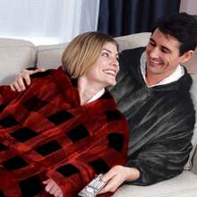 Huggle Hoodie Oversized Blanket Hoodie For Men & Women, Soft Fleece Sweatshirt, Giant Hood, Large Pockets & Sleeves - Multicolor - View 6