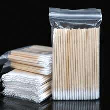 500支/200支/100支/包 一次性木质微型睫毛刷，不掉毛，睫毛嫁接工具和胶水卸除器，迷你化妆刷，眉刷，眼影刷，螺旋刷，赠品 - 彩色 - 查看 1