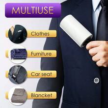 1/5/10卷装可重复使用毛绒毛发去除卷，60张/1个替换装，粘性锋利刷头，适用于宠物毛发，大号锋利去除卷，适用于沙发、家具，网络星期一、星期五、圣诞礼物、圣诞装饰、新年礼物 - 彩色 - 查看 8