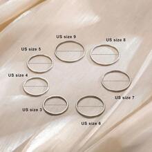 1mm Stainl Steel Stacking Rings For Women Thin  Plain Band Rings Stackable Knuckle Rings Thumb Pinky Midi Rings ComfortFit Size 3 4 5 6 7 8 9 - 7pcsSilverToneSize3-9 - View 2