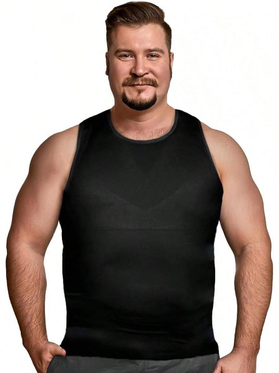Gynecomastia Compression Shirt For Men - Slimming Undershirt Tank Top - màu đen - Xem 1
