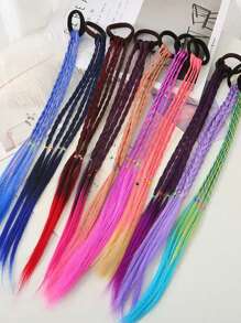 Set de 3 pelucas trenzadas para niños, trenzas degradadas de color, coletas, accesorios para el cabello