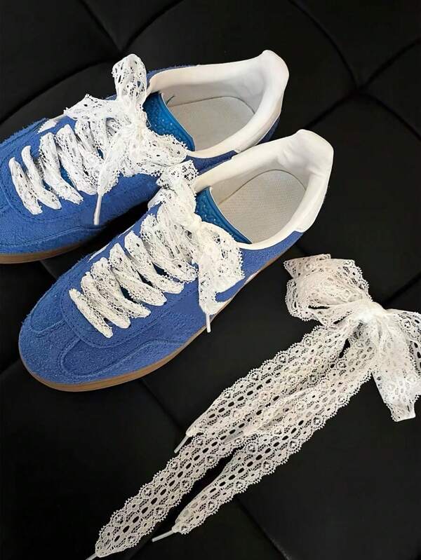 1 Paio Di Lacci Bianchi In Pizzo Con Fiocco E Lunghezza 120 cm Per Scarpe Da Donna, Accessorio Di Stile Coreano Per Decorare Scarpe Adatte Per Scarpe Sportive, Casual, Ballerine, Scarpe Di Tela, Scarpe Da Sposa E Altro Ancora, Adatte Anche Per Uomo scarpi sportivi, Scarpe Da Ginnastica, Scarpe Da Corsa Estive