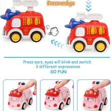 Juguete de coches para bebés de 3 años, coches de retroceso, juguete de empujar y avanzar para bebés, regalo de primer cumpleaños, vehículos a fricción con estera, juego de juguetes de vehículos a presión con diseños de dibujos animados, regalos