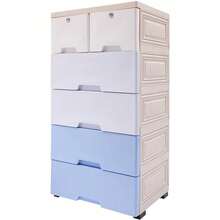 ZhdnBhnos LINSIE LOYALHEARTDY-BTG Plastic Storage 6 Drawers Dresser Storage Cabinet, Stackable Vertical Clothes Storage Tower, Modern Plastic Drawers Dresser Closet Drawers Organizer With Wheels For Home, Bedroom (Gradient Blue)[Best Gift For Family&Friends] - 漸變藍 - 查看 7