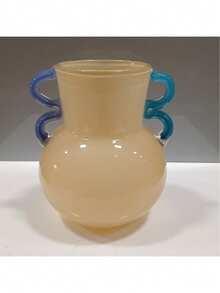 VASO DECORATIVO ENFEITE CASA VIDRO 21x17x17cm MARFIM