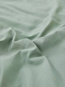 2/3件套浅绿色和白色双面被套套装，纯色柔软亲肤被套套装，简约风格双面被套套装，舒适柔软透气，适用于单人/双人/加大/特大号床 - 卧室、客房、宿舍的理想之选，1件被套配1/2个枕套（不含填充物），可机洗床上用品 - 綠色+白色 - 查看 6