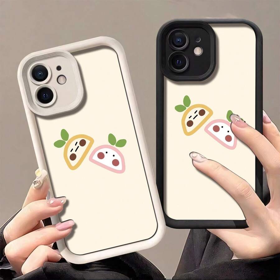 Kawaii Dumpling DuoPhone Case For IPhone 16 Pro Max/16 Plus/16 Pro/16/15/14/13/12/11, Unisex, Scratch Resistant TPU, Full Body Ultra Thin, Shockproof With Camera Guard - White - View 1