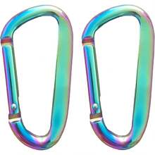 Cute Carabiner Clip, 3 Aluminum Alloy Caribeener D Ring, Spring Snap Hook Keychain Clip - 2pack Rose Gold - View 1