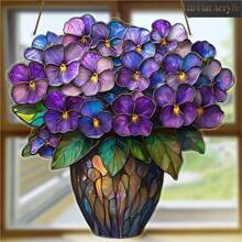 Vibrant Mohnblumen Acryl Sonnenfänger - Sonnenblumen Fensteraufhängung Dekoration für Zuhause & Garten, ideales Geschenk für Blumen Enthusiasten, Kein Stromanschluss benötigt, perfekt für Wohnzimmer, Büro und Außenbereiche