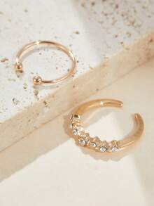2 Pieces Cooper Zirconia Toe Rings Set For Women