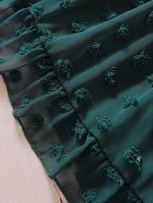 Young Girls' Long Sleeve Jacquard Bow Casual Dress, Autumn/Spring