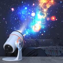 全新升级望远镜投影仪，天文馆星光投影仪夜灯，360度旋转星云，28种白噪音，带可调节旋钮和定时器，适用于天花板、礼物、房间装饰，将卧室或客厅变成神秘的宇宙氛围