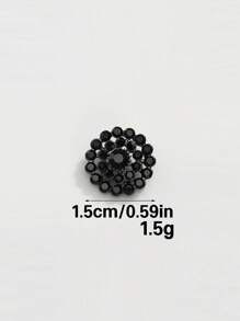 5 Peças/Pacote Botões Metálicos Prateados em Formato de Flor de Girassol Totalmente Cheios de Pedras Brilhantes 3D, Para Tops, Suéteres, Malhas, Vestidos, Casacos, Jaquetas Femininas, Decoração Vintage, Costura, Sapatos, Chapéus, Caixa de Presente, Acessórios de Joias DIY