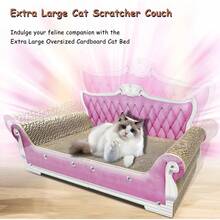Sofá cama rascador de cartón para gatos, con forma de sofá, para rascar gatos, para rascar para gatos de interior (color café) - Rosa - Ver 12