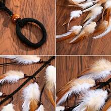 1pc Exaggerated Feather Headband, Bohemian Style Women's Halloween Hair Accessory - Multicolor - View 4