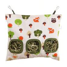 Hay Bag For Rabbits 3-Hole Hanging Hay Feeder Guinea Pig Hay Bags, Hay Feeder For Rabbits Chinchillas Hamsters Small Pets And Animals - Multicolor - View 10