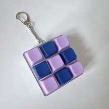 1/2/6 件键盘指尖玩具指尖点击器键盘钥匙扣减压玩具按钮缓解压力礼物成人缓解压力打发时间（随机链条款式） - 彩色 - 查看 5