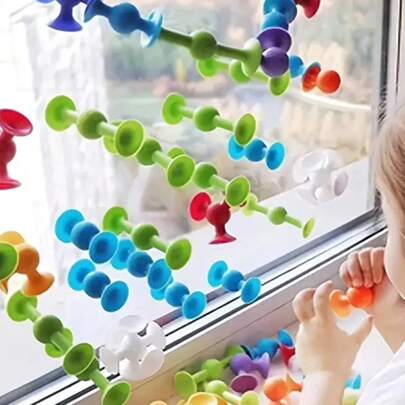 Bộ đồ chơi 11 món có giác hút, đồ chơi xếp hình có giác hút, đồ chơi giảm căng thẳng, trò chơi tương tác giữa cha mẹ và con cái, quà tặng cho trẻ em (phù hợp cho cả bé trai và bé gái), bộ phi tiêu mềm, đồ chơi tắm cho trẻ em