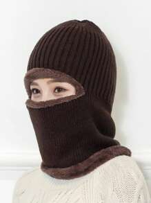 Cagoule de ski pour hommes, tricotée, coupe-vent, tour de cou et masque intégral Balaclava, 1 trou, masque de ski en polaire pour hommes femmes, écharpe de visage d'hiver