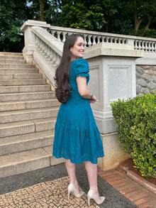 LESE MIDI DRESS WOMEN'S DRESS - Teal Blue - View 1