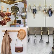 50/100 Pieces Screw Hook, 1 Inch (Approximately 2.5 Cm) Metal Cup Hook Screw Hook Heavy Duty Screw Wood Wall Ceiling Hook Plant Hook Indoor Outdoor For Tableware Craft Basket Lamp Wreath - Bronze, Christmas Decoration, Party Hook - Multicolor - View 7