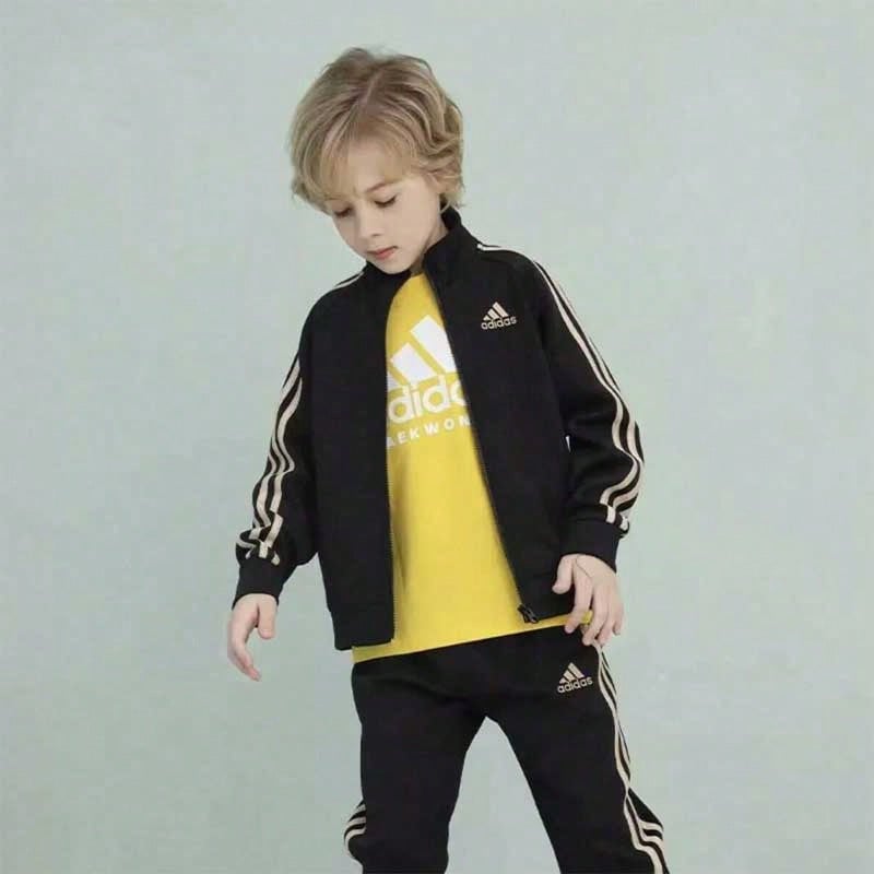 Adidas 阿迪达斯男童三条纹休闲运动夹克