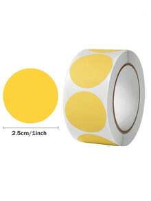 Rollo de 500 piezas / Pegatinas redondas de colores, etiquetas sencillas, etiquetas para escribir, 8 colores para manualidades, adecuado para oficina, aula, estudiantes, papel, útiles escolares (2.54 cm) - Multicolor - Ver 12