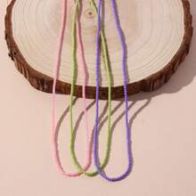 3 cái / bộ Vòng cổ đính cườm khối màu - Nhiều màu - Xem 10