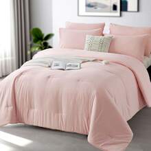 2/3 Pieces Luxury Solid Color Comfortable Breathable Comforter Set, Anti-Shrink And Anti-Fading Luxury Hotel-Grade Easy-Care Comforter Set, Machine Washable, High-Quality Bedding For All Seasons, Daily Holiday Gifts - Xám - Xem 1