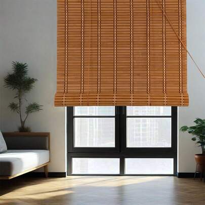 SUFAPRE Rideau en bambou naturel, store enrouleur en bambou, opaque, rideau en bambou, imperméable, respirant, tissé à la main, pour décoration murale, extérieur, terrasse, porte,