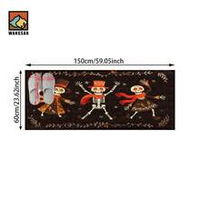 1 pieza Alfombra antideslizante para baño con diseño de calavera bailarina de Halloween, hecho de material de cachemira artificial con decoración esponjosa, apto para puertas, baños, cocinas y otras ocasiones, lavable a máquina, antideslizante, decoración diaria, puede ser un regalo - Multicolor - Ver 22