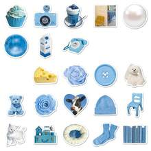 50张蓝色简约清新韩式DIY便签贴纸墙面玻璃文具装饰学校用品返校 - 彩色 - 查看 5