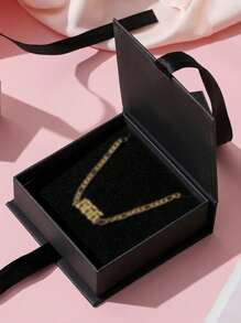 1 件女士便携式翻盖珠宝盒，方形丝带礼品盒，适用于戒指、手表、项链、耳环 - 彩色 - 查看 3