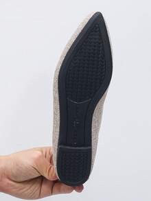 Women's Fashion Solid Color Pointed Toe Flat Slip-On Ballet Flats, Elegant, Comfortable, Suitable For Spring/Summer Casual, Office, Commute, Powder Pink - Beige - View 6