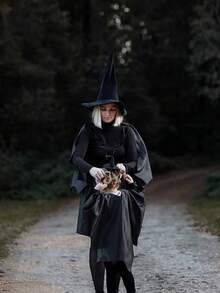 Sombrero de mago negro de Halloween, sombrero de mago de tela Oxford, accesorio de disfraz, sombrero de bruja puntiagudo, sombrero de mago para fiestas y festivales