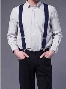 Tirantes X-Back anchos y ajustables de color sólido para hombres y mujeres, de alta resistencia con clips, accesorios de otoño-invierno, disfraz de Halloween, adecuados para adolescentes, jóvenes, hombres, uso casual, al aire libre, deportivo, vacaciones, regalos de graduación, cumpleaños, uso diario