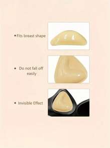 2 Packs Breathable Triangle Silicone Adhesive Bra With Double Sided Brush Adhesive, Invisible Nipple Cover - Polyester, Non-Woven, Hand Washable, Great For Confidence Boosting, Confidence Bra | Simple Design | Breathable Fabric